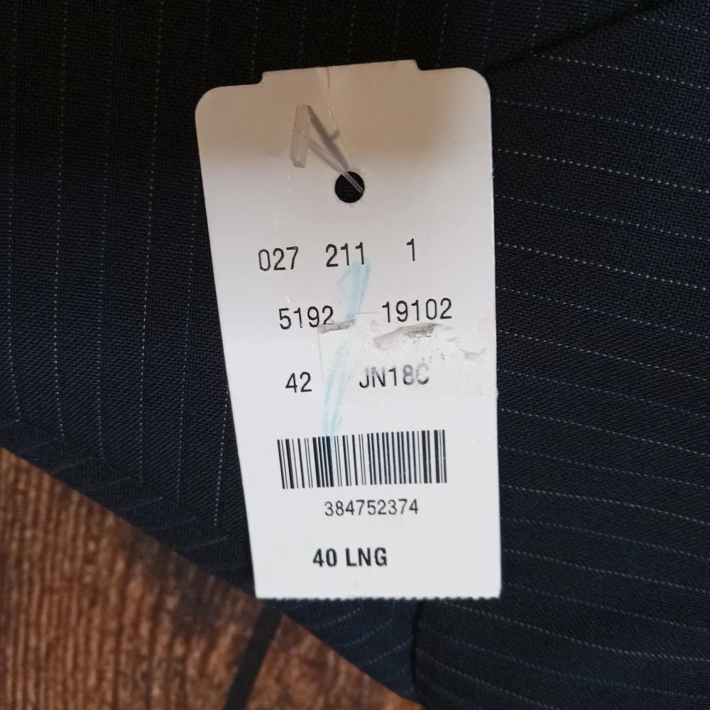 Brooks Brothers 346 Stretch 100% Wool Blazer‎ 40L Navy Pinstripe